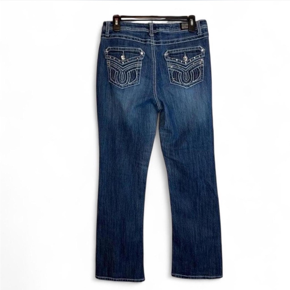 Y2K Earl bling Jeans bootcut thick stitch flap pocket 8
